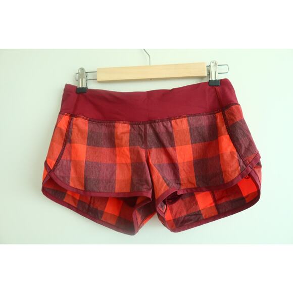 Lululemon Run: Speed Short *2-way Stretch Size 4 Yama Check YCFT/RUBE 69021 - Picture 2 of 6